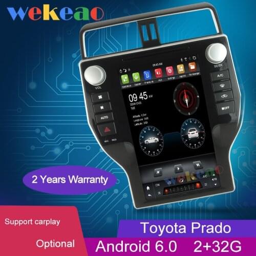 Wekeao 14" Vertical Screen Tesla Style 1 Din Android Auto Radio Automotivo For Toyota Land Cruiser Prado Car Dvd Player 4G GPS
