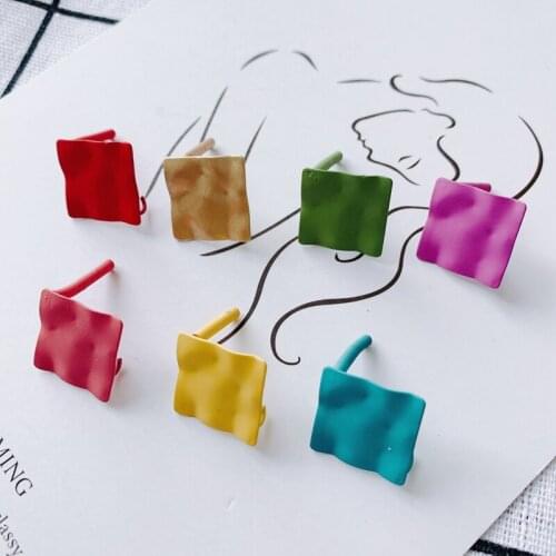 DIY jewelry basic accessories wholesale iron spray square small girl heart earrings earrings wholesale