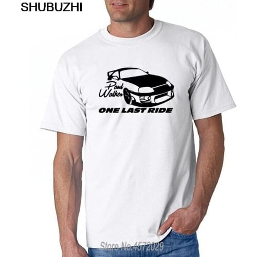 Mens Funny Fashion Classic The Fast And Furious One Last Ride Paul Walker cool t shirts Round Neck Crazy Top Tee euro size