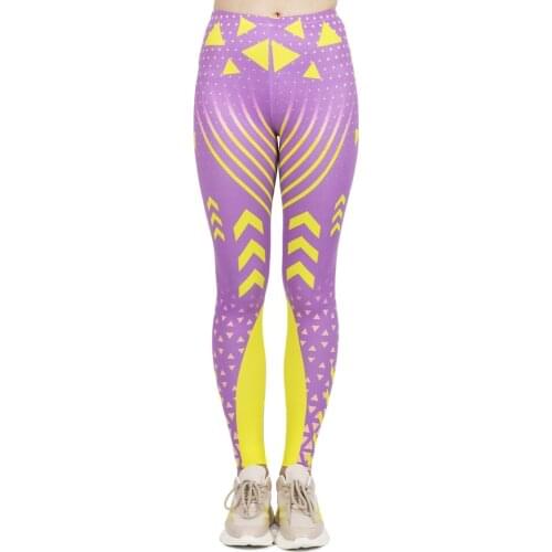 Hot Sales Women Fashion Leggings High Elasticity Legins Workout Jogging Pants Fluorescent Pink Neon Printing Sport leggins