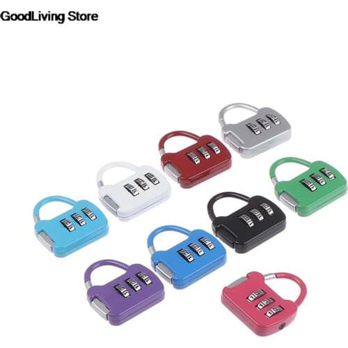 1PC Mini Zinc Alloy Padlock Travel Anti-theft Backpack Padlock Small Resettable 3-digit Combination School Bag Password Lock