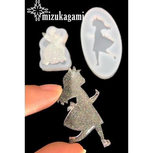 1PCS UV Resin Liquid Silicone Mold Girl Rabbit Shape Resin Molds For DIY Pendant Charms Making Jewelry Finding Accessories