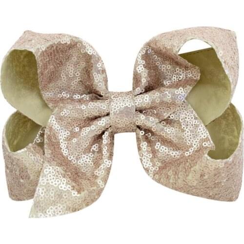 A-STYLE 20pc/lot Large 8" Sequin BOW,Sequin Hair Bow Large Sequin Bows With Clips, Girls Headband Hair Accessories
