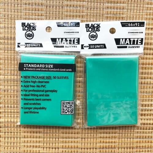 100 PCS/LOT Lake Green Matte Sleeves Cards MGT Protector For TCG Trading Cards Board Game Cards Shield Sleeves 66x91mm