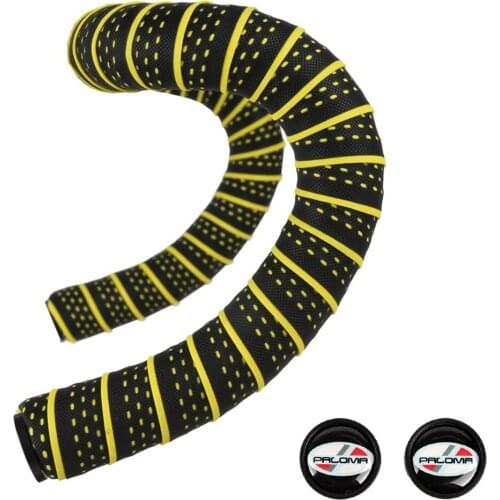 2Pcs Paloma Road Bike Handlebar Tape Bicycle Drop Bar Wrap Breathable Non-Slip Elastic EVA Handle Bar Tape With Lids Accessories