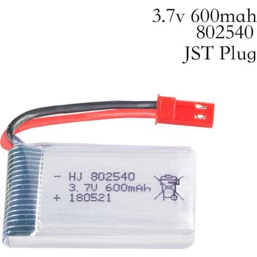 3.7V 600mAH Lipo Battery For 509W DFDF161 Remote control helicopter 3.7 V 600 mAH 3.7 Lipo battery JST plug 802540 30C 3.7v lipo