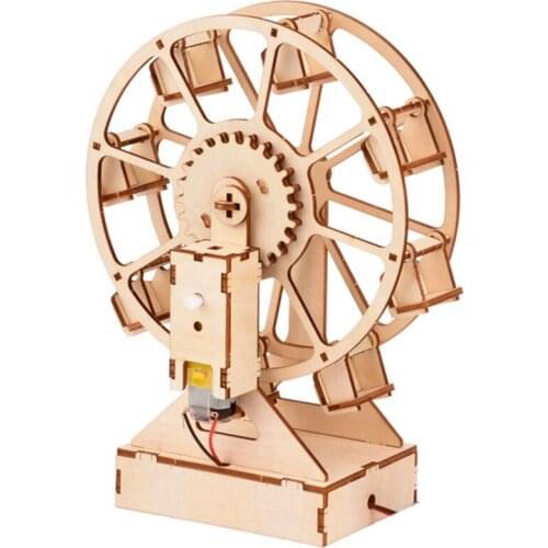 3D DIY Electric Craft Ferris Wheel Puzzle Game Wooden Model Building Kits Science Educational Toys for Kids Gift