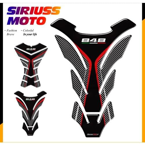3D Resin Motorcycle Tank Pad Protector Decal Stickers Case for Ducati 848 EVO Tankpad