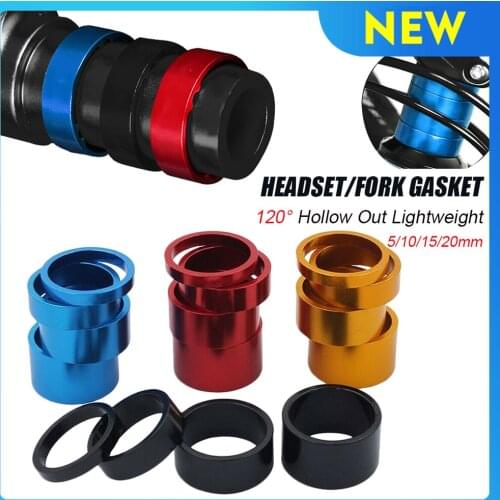 4pcs Bike Headset Spacer Aluminum Alloy 5/10/15/20mm Bicycle Stem Headset Spacer Fork Washer Cycling MTB Road Bike Accessories
