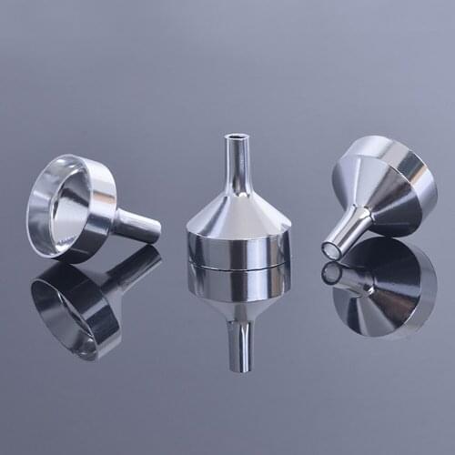 5PC Silvery Mini Metal Funnels For Filling Small Bottles Transferring Liquid Refill Perfume Essential Oil Liquid Dispensing Tool