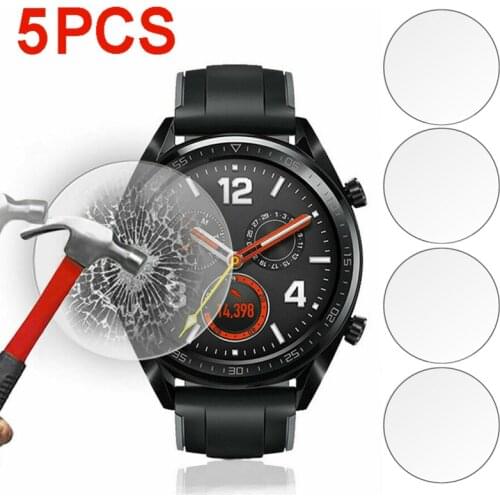 5pcs Tempered Glass Screen Protectors for Huawei Watch GT 2 Pro Explosion Proof Anti Scratch 9H Tempered Glass Films Protectors