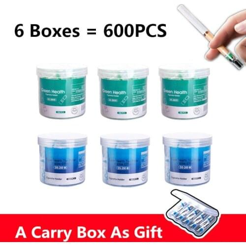 600pcs/Set Disposable Cigarette Filter Pipe Tip Cigarettes Holder For Reduce Tar Cleaning Container Smoking Accessories Men Gift
