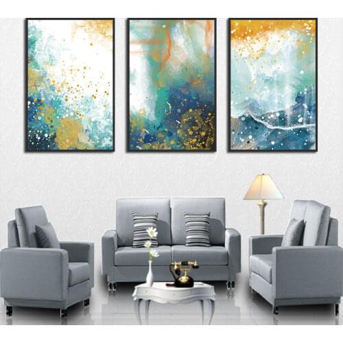 Abstract Canvas Painting Ice Crystal Feeling Wall Picture for Living Room Decoration Modern Posters and Prints Home Wall Art