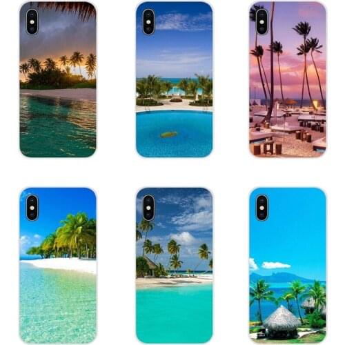 Accessories Shell Cover Sea Tropical palm trees seaside Beach For Samsung Galaxy A3 A5 A7 A9 A8 Star A6 Plus 2018 2015 2016 2017