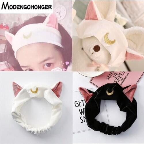 Current Hairband For Women Girls Cat Ears Head Band Party Gift Elastic Headbands Headdress Makeup Tools Yoga Hair Accessories