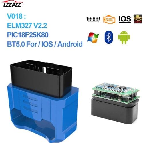 OBD2 Auto Code Reader Car Diagnostic Scanner Repair Accessories For Android/IOS Mini OBD II Bluetooth 5.0 V018 ELM327 V2.2