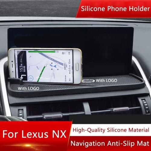 QHCP Car Non-slip Phone Holder Pad Silica Gel Anti-Slip Mat Phone Stand Silicone Fits For Lexus NX200 300H 14-16 17-18 Accessory