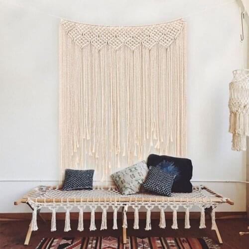 Tassel Tapestry Handmade Large Woven Wall Tapestry Large Boho Wedding Backdrop Beautiful Banner 100x115cm Wall Hanging Decor