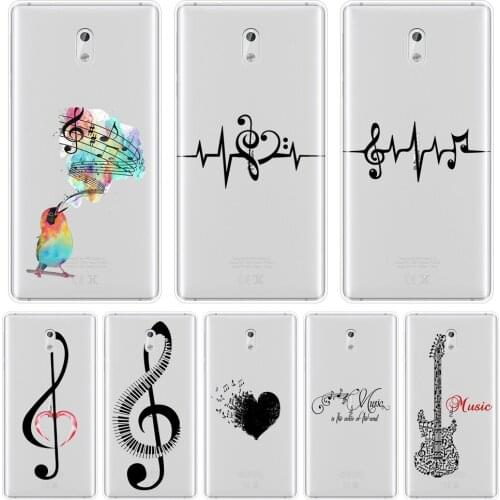 Back Cover For Nokia 8 6 5 3 2 1 Silicone Soft Music Note Heart Guitar Black Bird Aesthetic Case For Nokia 7 Plus X6 Phone Case