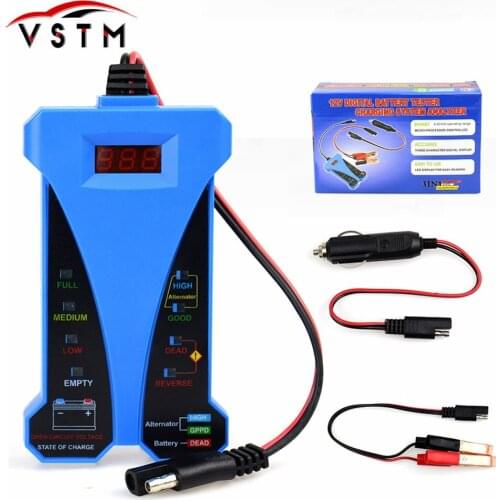 Hot 12V Digital Battery Alternator Tester Charging System Analyzer LED Display Auto Car Diagnostic Tool for Car Motorcycle