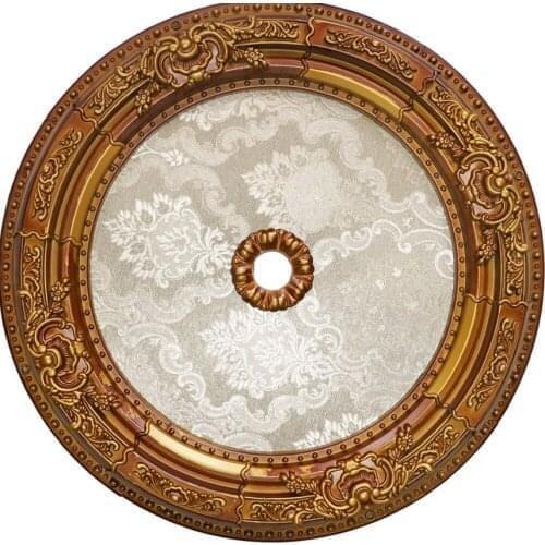 Decorative Round Designed Vintage Looking Ceiling Medallion for Chandeliers Damask Pattern 60cm 23.62