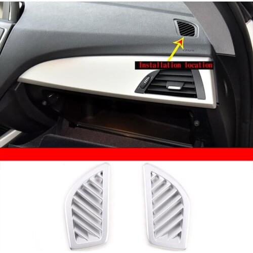 For BMW 2 Series F22 F23 2014-2019 ABS Silver Carbon Fiber car dashboard air outlet frame cover trim Sticker Car Accessories