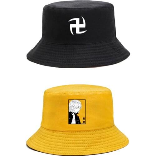 Tokyo Revengers Printed Double-Side Hat Women Men Panama Bucket Cap The Design Flat Visor Anime Fisherman Hat