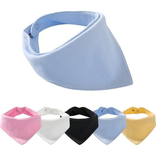 Toilet Towel Cotton Baby Triangle Towel Newborn Baby Triangle Towel Button Child Bib Solid Color