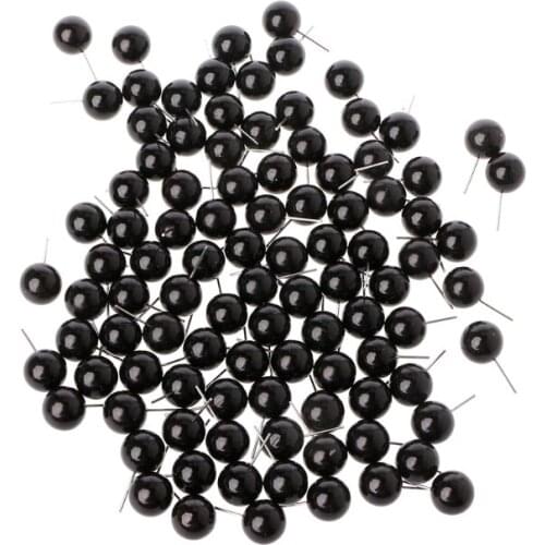 HX5D 100Pcs Glass Eyes 4 To 14mm Needle Felting Kit Black Beans Puppet Doll Craft