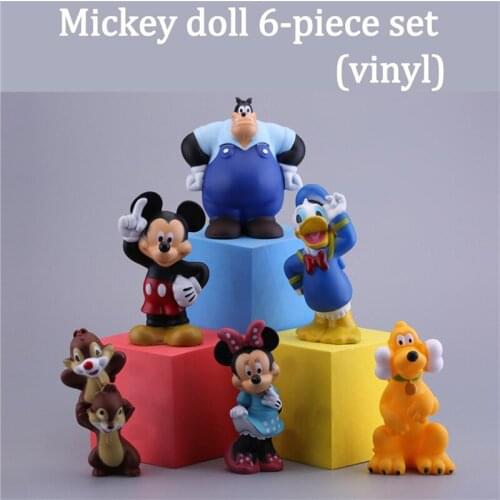 Disney Hot Toys 6pcs/Set Mickey Mouse Clubhouse Minnie Donald Duck Collectors PVC Action Figure Toys Christmas Gift Doll