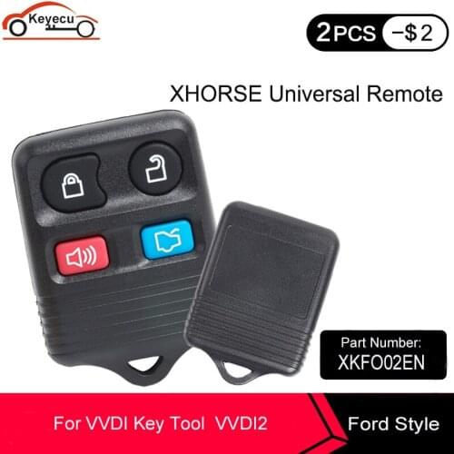 KEYECU (English Version) Xhorse for Ford Style XKFO02EN 3+1 4 Button Universal Remote Key for VVDI Key Tool VVDI2, X022 Series