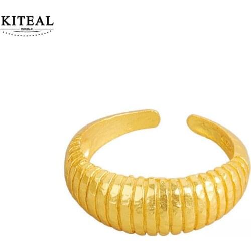 KITEAL best friends silver plated size Resizeable wedding ring for women Irregular wavy edges texture ring men wedding jewelry