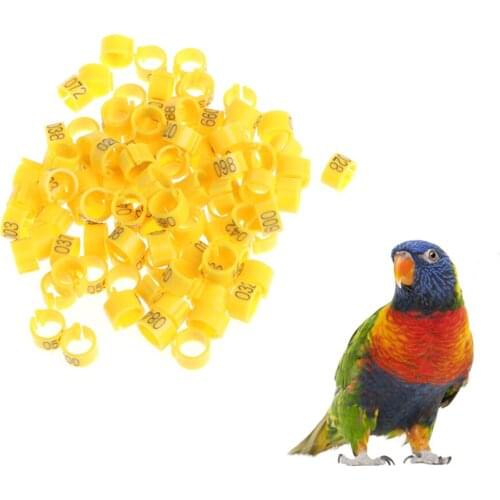 100 Pcs/bag 8mm Identify Ring Carrier Pigeon Training Supplies Leg Number Bird Bands Foot Rings Bird Supplies 6 Colors C42