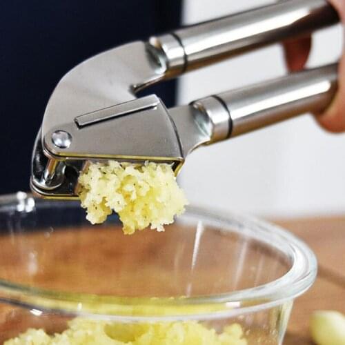 Kitchen Garlic press stainless steel 304 home kitchen gadget manual garlic pusher garlic pusher tamper LX8019