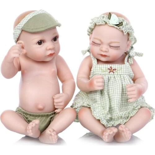 27CM real reborn babies mini size full silicone body dolls children bebe gift reborn bonecas