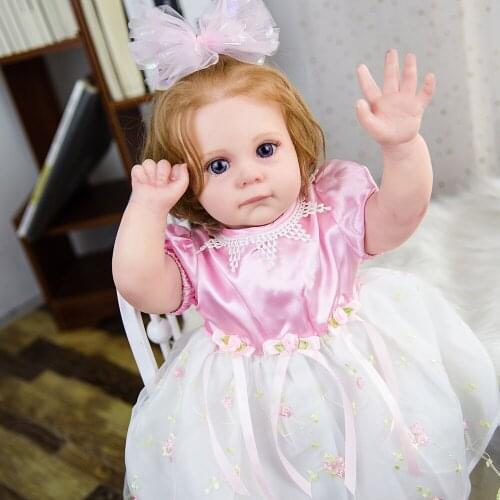22" Cute Princess Reborn Baby Dolls Soft Body Realistic Girl Reborn Dolls For Children Play Toys Gifts