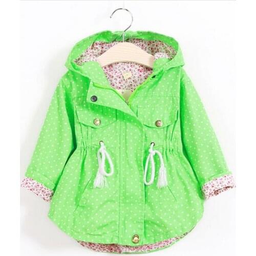 Spring Autumn girls Jackets New 2017 Korean version Brand Fashion Polka Dot Bat shirt Coat 5pcs/lot Children Hoodies