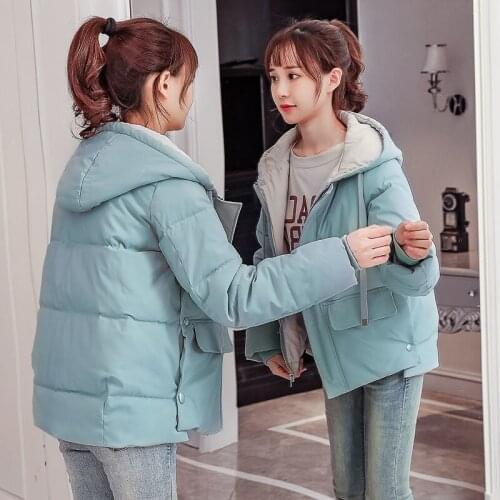 ISENMAL Short Winter Jacket Women Warm Hooded Down Cotton Jacket Parkas Female Casual Loose Korean Cotton-padded Autumn Outwear