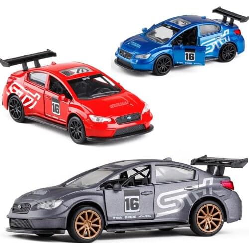 Best selling 1:32 Subaru STI Super Run Alloy car model,simulation die-cast metal door pull back model ornaments,free shipping