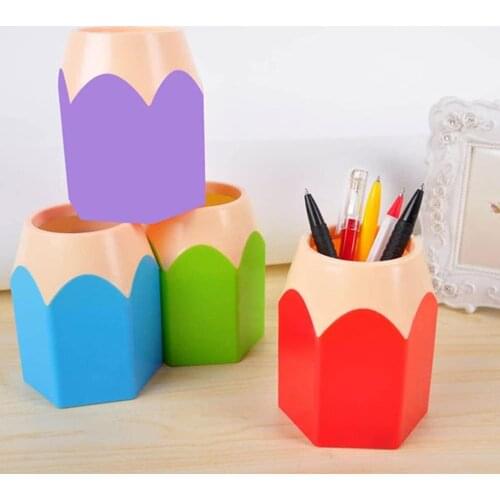 Multifunctional Unique Colorful Pencil Head Modeling Pen Holder 5PCS Large Capacity Stationery For Children As A Gift
