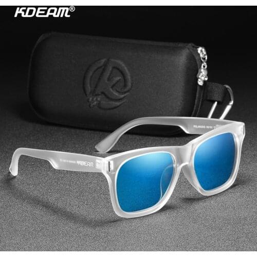 KDEAM 2021 New Square Polarized Sunglasses Men Multi Color Coating Sunglass All Black Shades Zipper Box Included Cat.3 CE