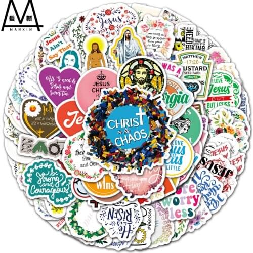 3 Sets = 300PCS Christian English Slogan Sticker Suitcase Helmet Computer Scooter Sticker