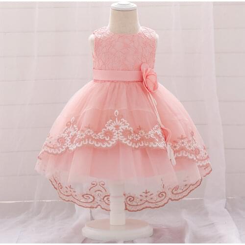 2021 Winter Baby Girl Dress Baptism Child Dress For Girl Clothes Flower Trailing Princess Dresses 1st Birthdays Dress 3-24 Month