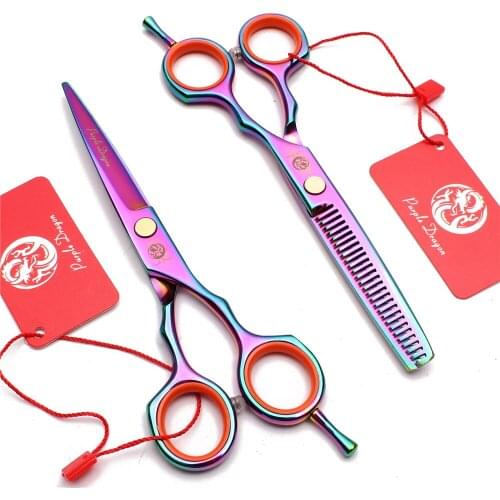 5.5" Stainless Multi-color Professional Pet Scissors Cutting Scissors Thinning Shears Animal Shears Dog Grooming Scissors Z1004