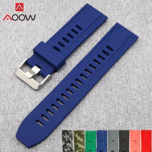 Universal Silicone Watchband 18mm 20mm 22mm 24mm for Samsung Galaxy Watch 42mm 46mm Quick Release Replace Bracelet Band Strap