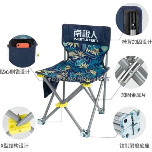 Outdoor Folding Chair Portable Backrest Leisure Fishing Chair Art Sketch Go On Road Trip Camping Equipment