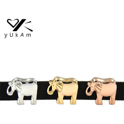 YUKAM Slider Keys Small Animal Elephant Slide Charms Keeper for Leather Wrap Mesh Keeper Bracelet DIY Jewelry Accessories Making