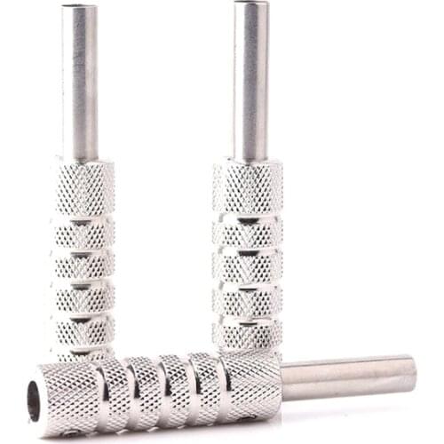 Self Locking Aluminum Alloy Tattoo Machine Supply Handle Grips Tube Back Tube 14.6mm Auto-Lock Silver Tattoo Tools