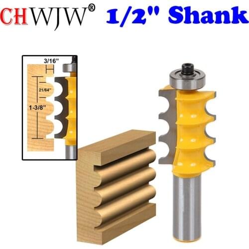 1PC Large Triple Bead Column/Face Molding Router Bit-1/2" Shank Line knife Woodworking cutter Tenon Cutter for Woodworking Tools