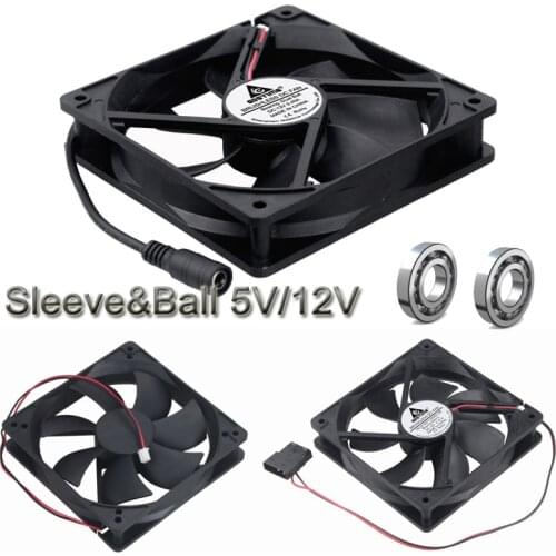 1pcs Gdstime 25mm Thickness 120mm Fans 5V 12V 120X25mm Ball sleeve DC Brushless PC Computer Case Cooling Fan PWM Features